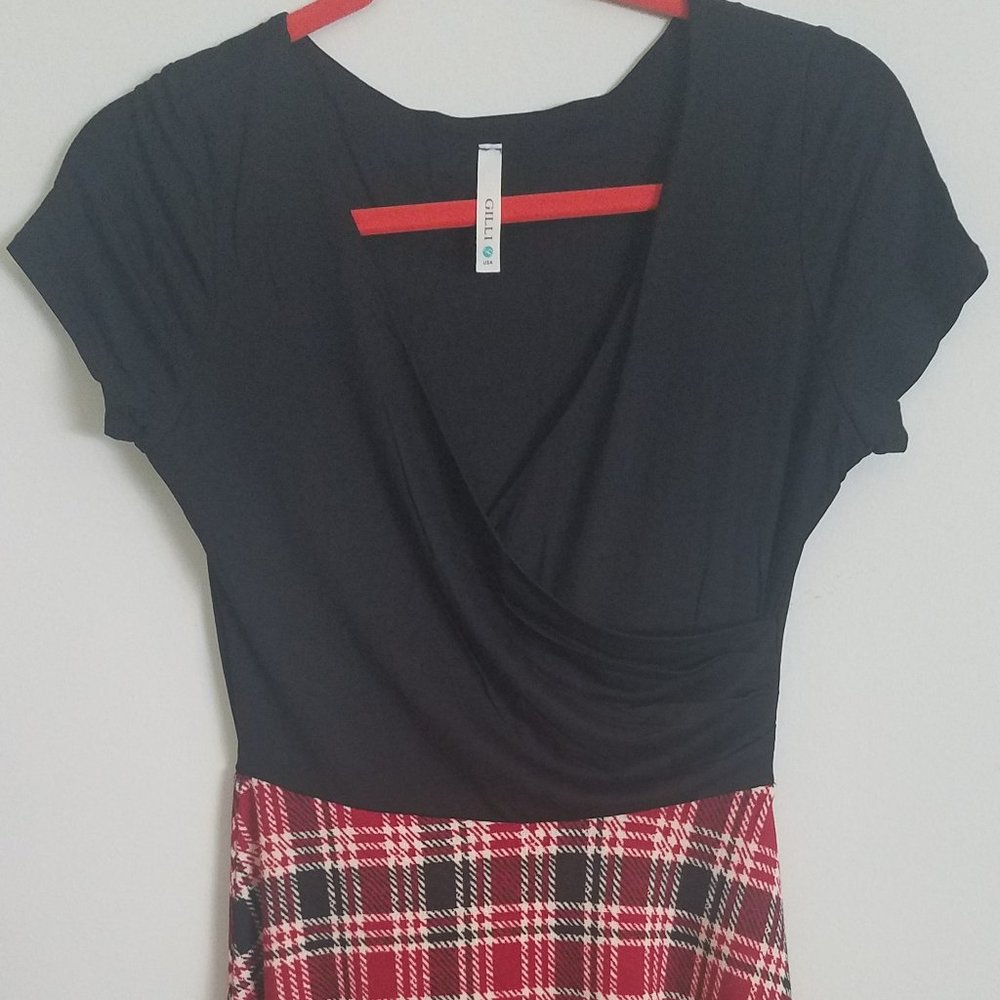 Gill Skater Dress Size M Knit bottom Silky Top